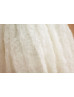 Ivory Satin Rosette Knee Length Flower Girl Dress